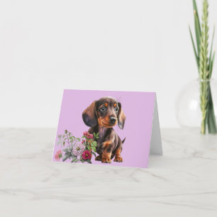 Schattig Dachshund Puppy Blank Wenskaart Kaart