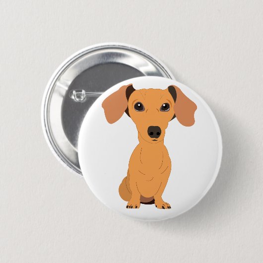 Schattig Dachshund Ronde Button 5,7 Cm (Voorkant /achterkant)