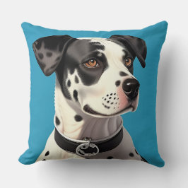 Schattig Dalmatisch Hondengezicht Knus Decoratie v Kussen