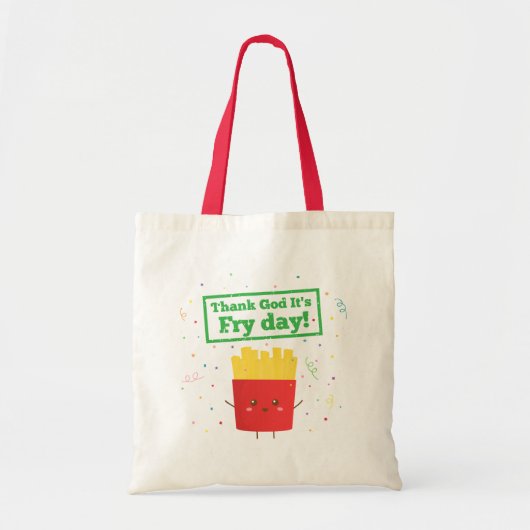 Schattig Dank God Het Is Fry Dag Schattige Franse  Tote Bag (Voorkant)