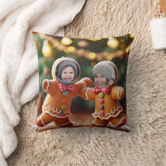 Schattig dansend gemberkoekkoppel voor jouw foto kussen