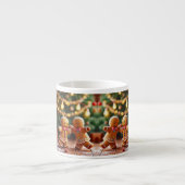 Schattig dansend peperkoekkoppel kerstvakantie espresso kop (Voorkant)