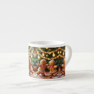 Schattig dansend peperkoekkoppel kerstvakantie espresso kop