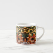 Schattig dansend peperkoekkoppel kerstvakantie espresso kop (Rechts)