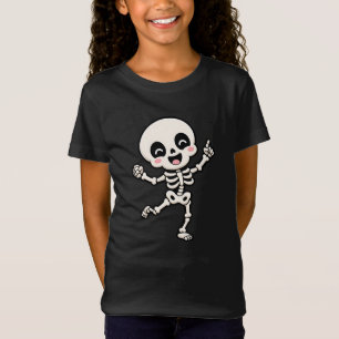 Schattig Dansend Skelet Halloween Ontwerp T-shirt
