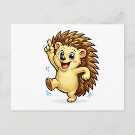 Schattig dansende egel cartoon | Grappig bosdier a Briefkaart