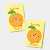 Schattig dansende oranje citrusvrucht badge (Voor- en achterkant)