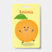 Schattig dansende oranje citrusvrucht badge (Achterkant)
