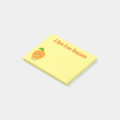 Schattig dansende oranje citrusvrucht post-it® notes (Schuin)