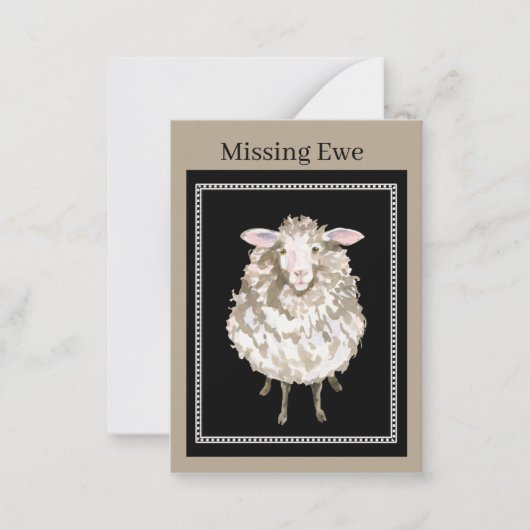 schattig dat je schapen mist, voegt sentiment toe notitiekaartje (Voorkant)