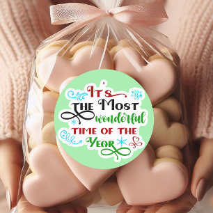 Schattig 'De meest wondere tijd' Kerstmis Ronde Sticker
