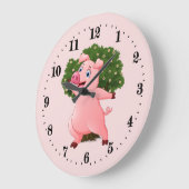 schattig decor van varkensliefhebbers grote klok (Hoek)