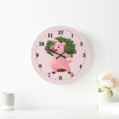 schattig decor van varkensliefhebbers grote klok (Huis)