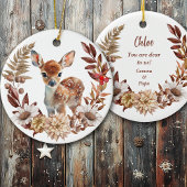 Schattig Deer Fawn Krans Kleindochter Keramisch Ornament