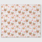 Schattig deer Pattern Wrapping Paper Cadeaupapier (Vlak)