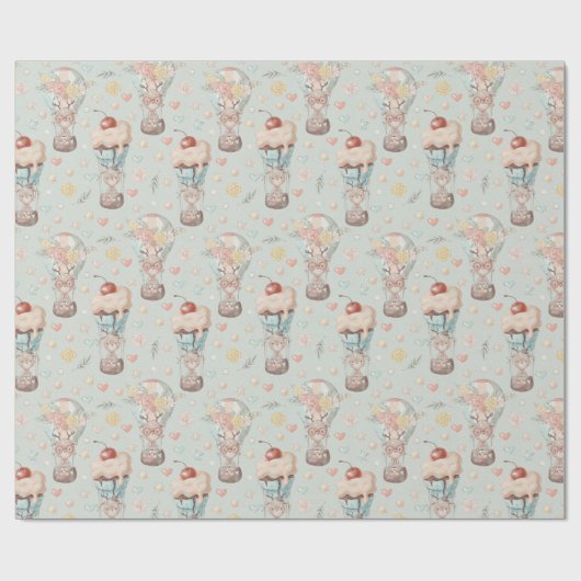 Schattig deerpapier cadeaupapier (Vlak)