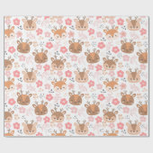 Schattig deerpatroon cadeaupapier (Vlak)