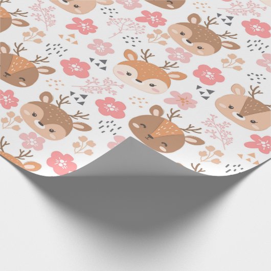 Schattig deerpatroon cadeaupapier (Hoek)