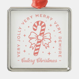 Schattig demure kerst coquette roze esthetiek metalen ornament