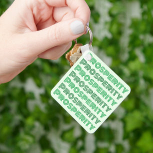 Schattig denken rijke gedachten welvaart groene bo sleutelhanger