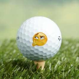 Schattig Denkende Emoji Grappige Smalende Gezicht  Golfballen