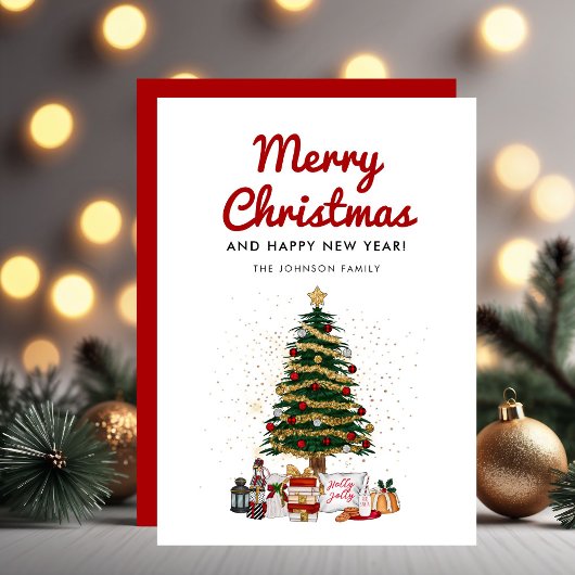 Schattig dennenboom schrift Prettig kerstfeest