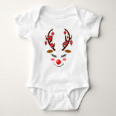 Schattig Der Face met siervoorwerpen op Antlers Romper (Voorkant)