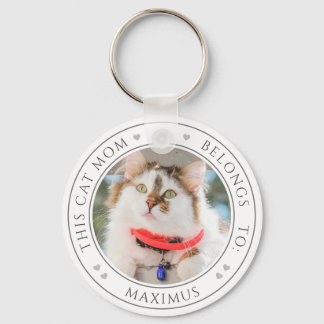 Schattig Deze Kattenmoeder Hoort Bij Naam Aangepas Sleutelhanger