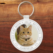 Schattig Deze Kattenmoeder Hoort Bij Naam Aangepas Sleutelhanger (Achterkant)