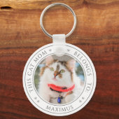 Schattig Deze Kattenmoeder Hoort Bij Naam Aangepas Sleutelhanger (Voorkant)