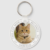 Schattig Deze Kattenmoeder Hoort Bij Naam Aangepas Sleutelhanger (Achterkant)