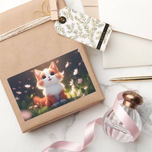 Schattig dier #0001 rechthoekige sticker (Geschenken)