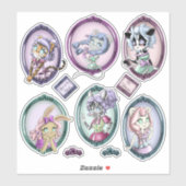 Schattig dier anime meisje kawaii sticker (Vel)