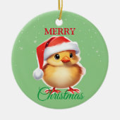 Schattig dier baby chick Kerstmis kostuum Keramisch Ornament (Voorkant)