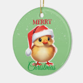 Schattig dier baby chick Kerstmis kostuum Keramisch Ornament (Links)