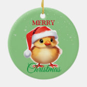 Schattig dier baby chick Kerstmis kostuum Keramisch Ornament (Achterkant)