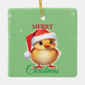 Schattig dier baby chick Kerstmis kostuum Keramisch Ornament (Voorkant)