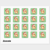 Schattig dier baby chick Kerstmis kostuum Vierkante Sticker (Vel)