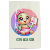 Schattig dier baby meisje aanpasbare schildpad medium cadeauzakje (Voorkant)