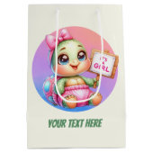 Schattig dier baby meisje aanpasbare schildpad medium cadeauzakje (Achterkant)