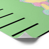 Schattig dier buiten maatstaf groei grafiek poster (Hoek)