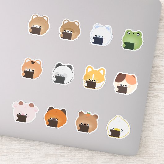 Schattig dier dat huilt sticker (Detail)