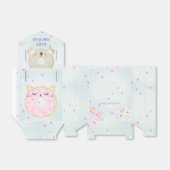 schattig dier donuts baby shower Favor Box Bedankdoosjes (Uitgevouwen)