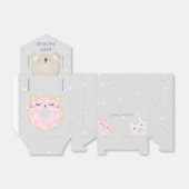 schattig dier donuts baby shower Favor Box Bedankdoosjes (Uitgevouwen)