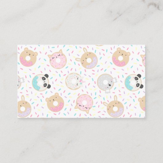 Schattig dier donuts luier loterij ticket informatiekaartje (Achterkant)