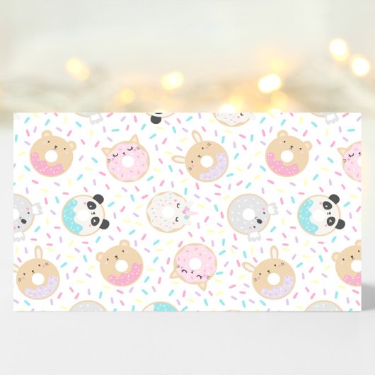 Schattig dier donuts luier loterij ticket informatiekaartje