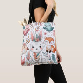 schattig dier doodle art patroon naadloos tote bag (Dichtbij)