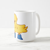 Schattig dier eend cartoony stijl koffiemok (Voorkant rechts)