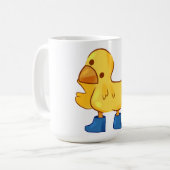 Schattig dier eend cartoony stijl koffiemok (Voorkant links)
