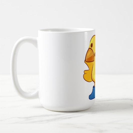 Schattig dier eend cartoony stijl koffiemok (Links)